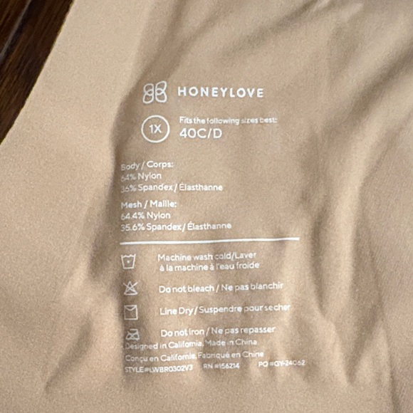 Honeylove 1X Tan Wireless Convertible Bra - Picture 2 of 5